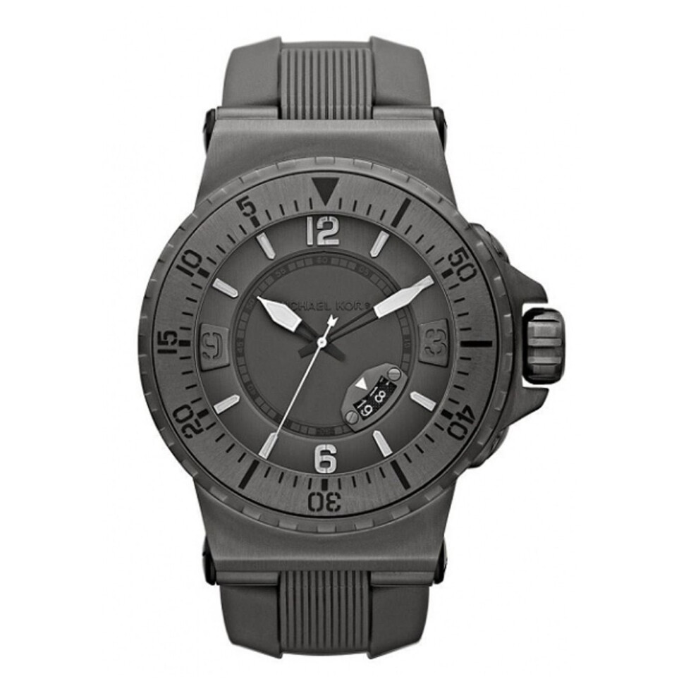 Michael Kors Mens Watch IP Grey Silicon with Date MK7061
