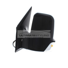 VW Crafter Van 2006-> Manual Short Arm Wing Door Mirror Black Passenger Side N/S