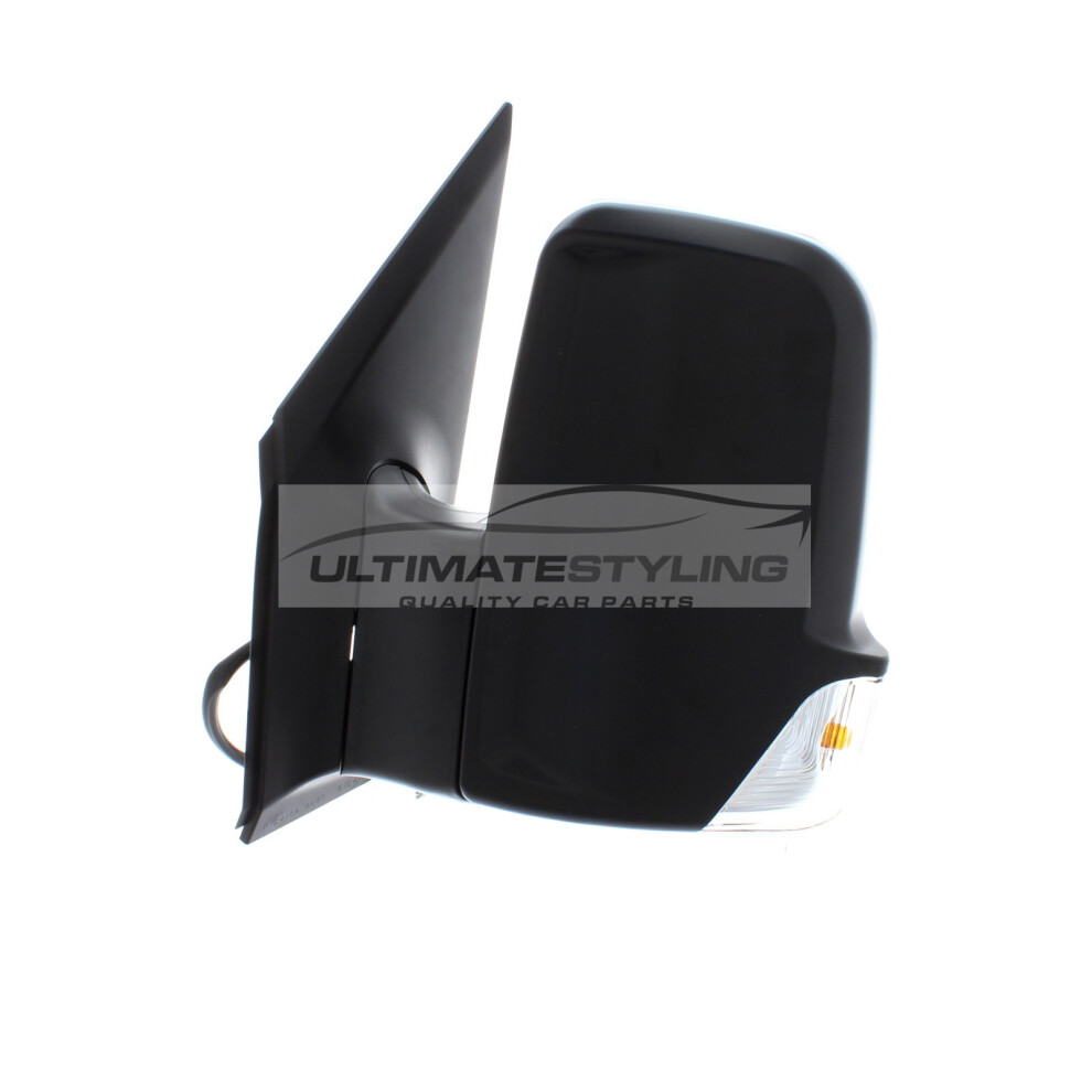VW Crafter Van 2006-> Manual Short Arm Wing Door Mirror Black Passenger Side N/S