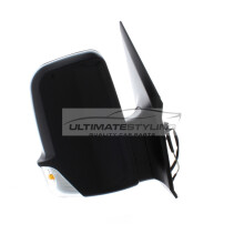 VW Crafter Van 2006-> Manual Short Arm Wing Door Mirror Black Drivers Side O/S
