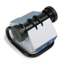 Rolodex 67236 Open Rotary Business Card File with 24 Guides Holds 400 2-1/4 x 4 Cards Black
