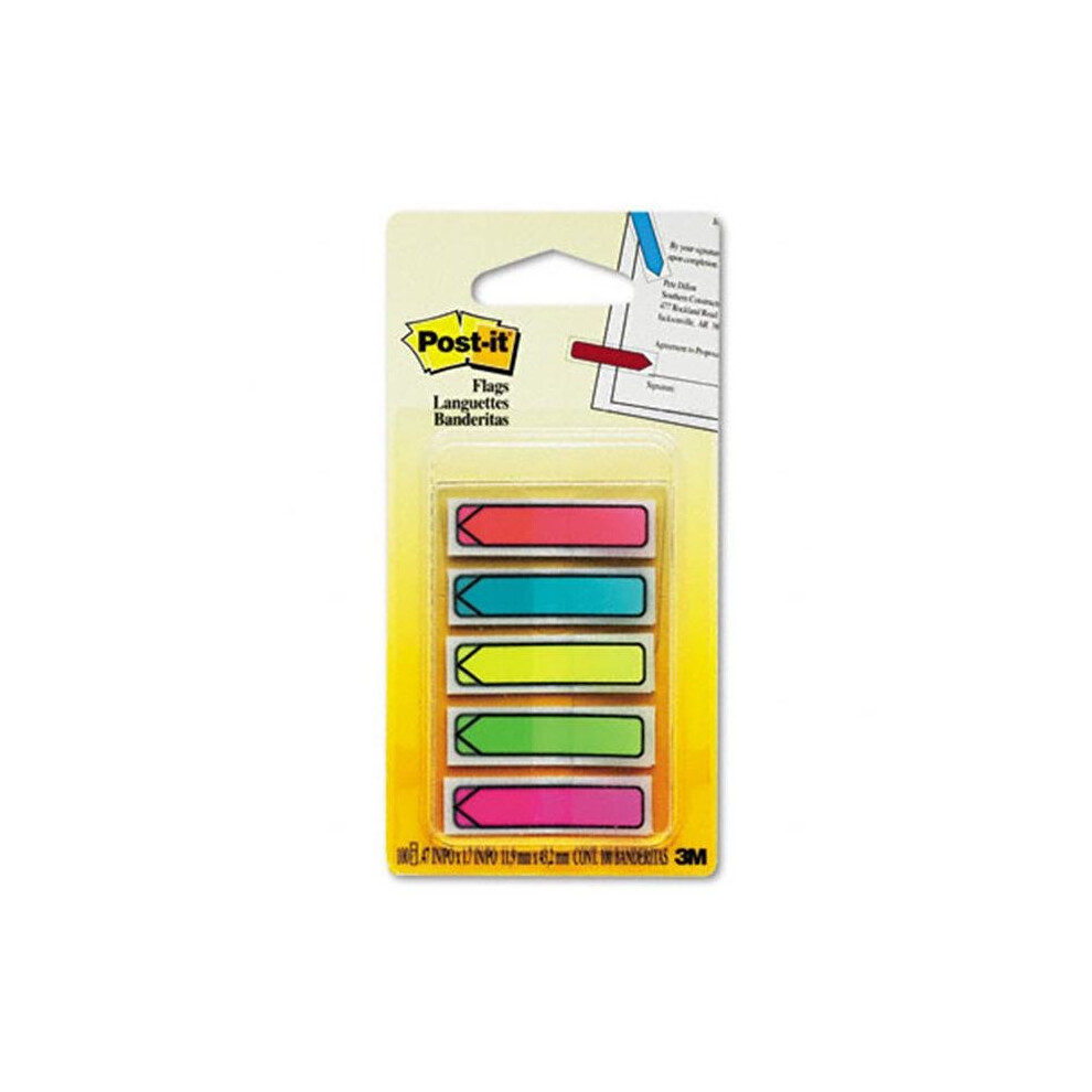 3M 684ARR2 Arrow Flags  Five Assorted Bright Colors  20 per Color  100 per Pack
