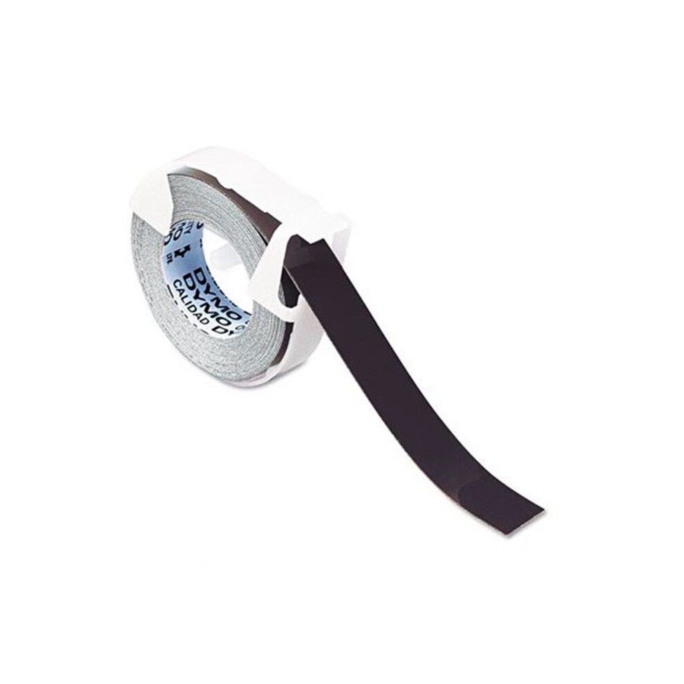 Dymo 520109 Glossy Finish Self-Adhesive Labeling Tape for Embossers  3/8w  Black