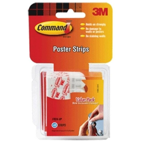3M Command Poster Strip Value Pack White 48 Pk 17024-VP Pack Of 6