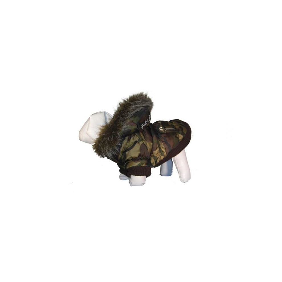 Photos - Dog Clothing Pet Life 1CAMD Camo Metallic Fashion Parka with Removable Hood-MD