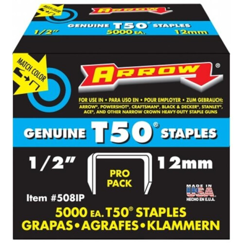 Arrow Arrow Fastener Co. .50in. T50 Staples  508IP