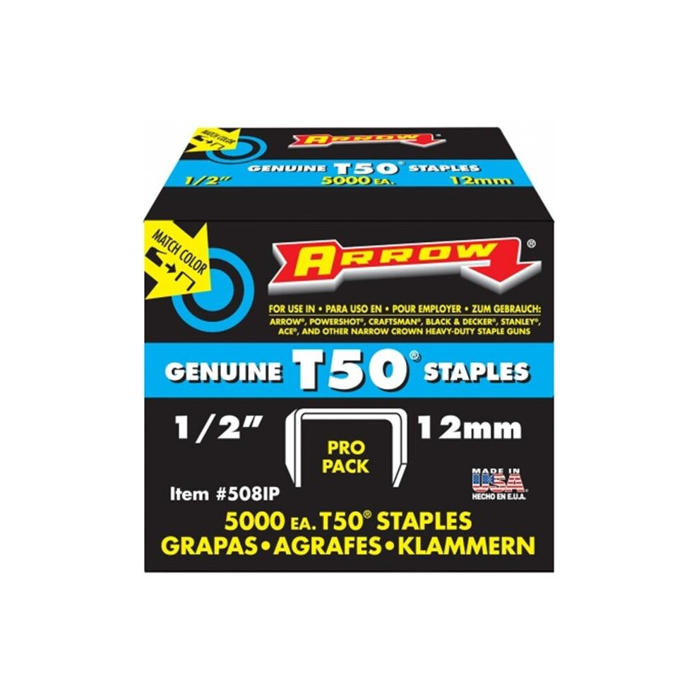 Arrow Fastener Co. .50in. T50 Staples  508IP