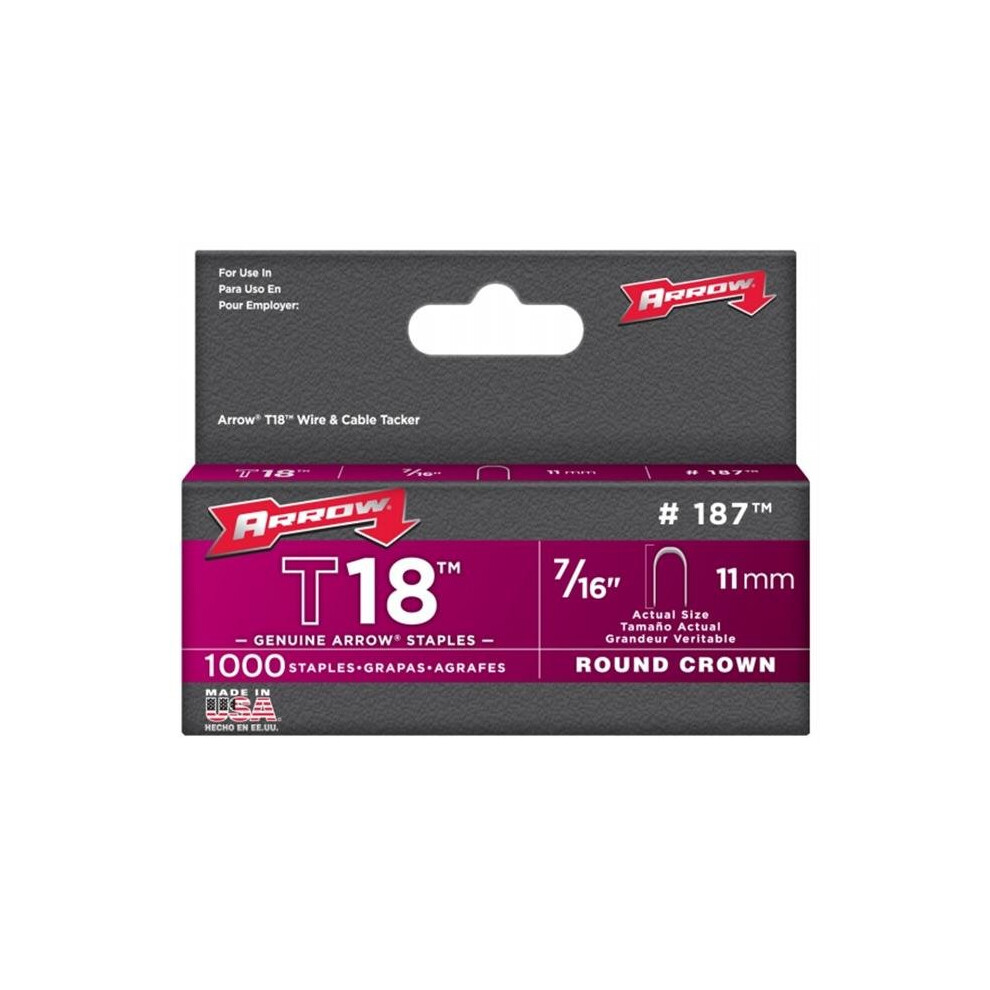 Arrow Fastener Co. .43in. T18 Staples  187