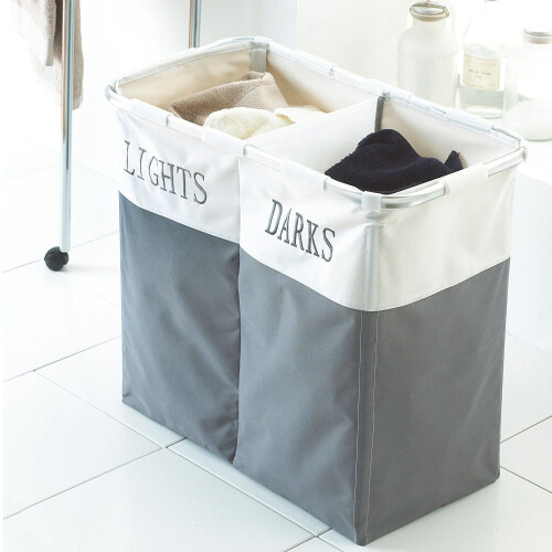 Lights and Darks Folding Laundry Basket