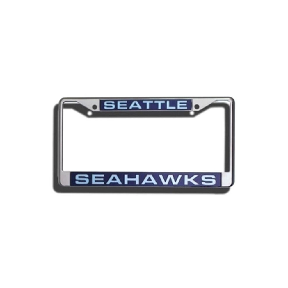 Seattle Seahawks License Plate Frame Laser Cut Chrome 094746402624