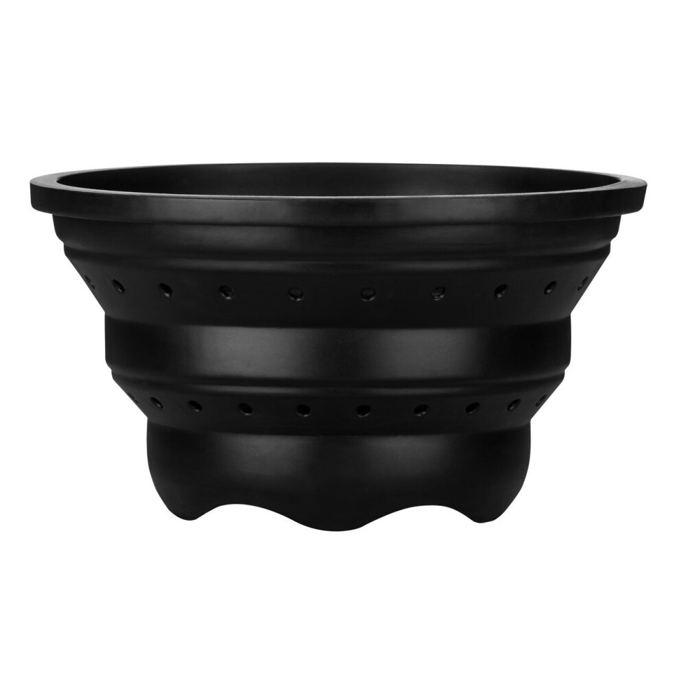 Collapsible Colander/Food Steamer, Silicone, Black