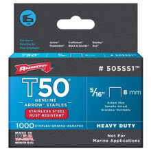 Arrow Fastener Co. .31in. T50 Stainless Steel Staples  505SS1