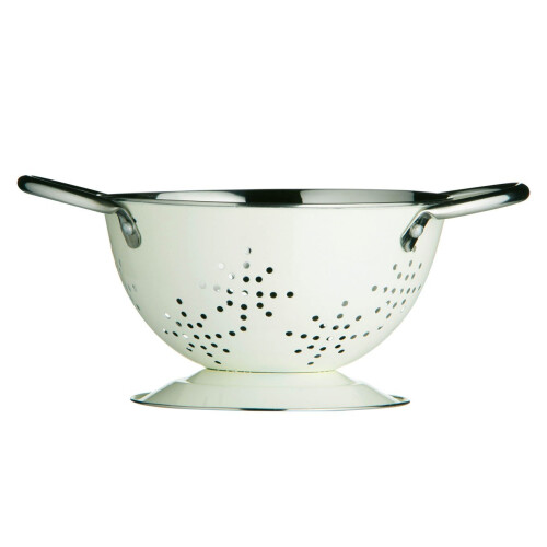 Premier Housewares Mini Retro Colander Enamel, Cream, 14 cm