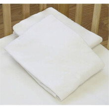L A BABY 3004-WH Knitted Fitted Sheet For Compact Crib Natural 100% Cotton Fabric- White