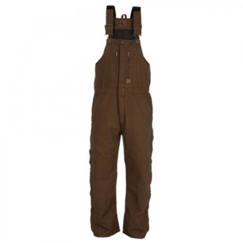 Berne Apparel B377BBS400 Medium Short Original Washed Insulated Bib Overall - Bark