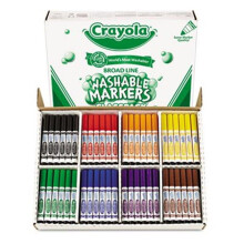 Crayola Brede Wasbare Markers - 200ct (8 Assortiment Kleuren), Kindermarkers voor Klas, Schoolbenodigdheden