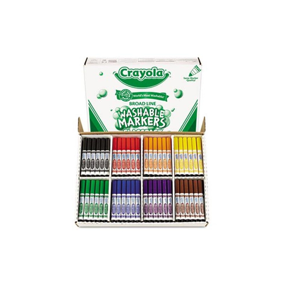 Crayola 588200 Washable Classpack Markers  Broad Point  Assorted  200-Pack