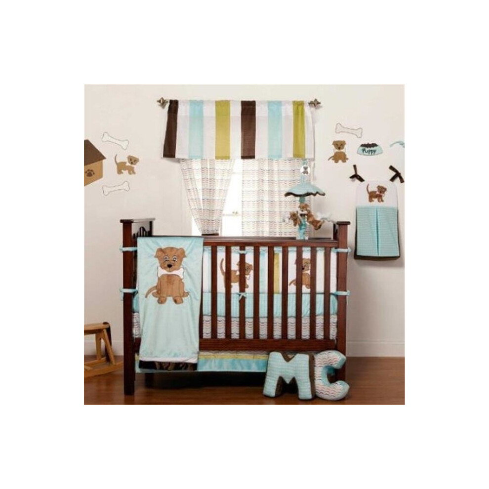10-33102 Puppy Pal Boy Baby 4 Piece Crib Bedding Set One Grace Place