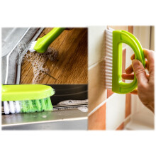 3 in 1 Grout Brush Cleaning Tool Super Kitchen & Bathroom Scrubbing Brush Cleaner Stiff Angled Bristles Make Cleaning Joints and Grooves Easy! Multi Functional Small Cleaning Tool and Brushes Perfect For Around The Home - Make Removing Mould Dirt & G
