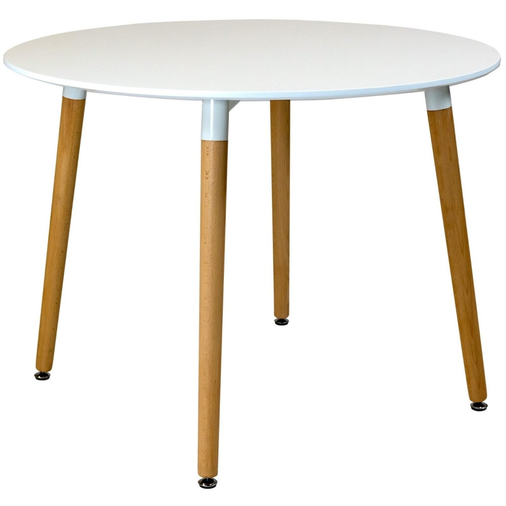 Charles Jacobs 100cm diameter Circular Dining Table With White Tabletop