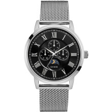 Guess Mens Watch Delancy Multi Dial Silver Mesh Strap W0871G1