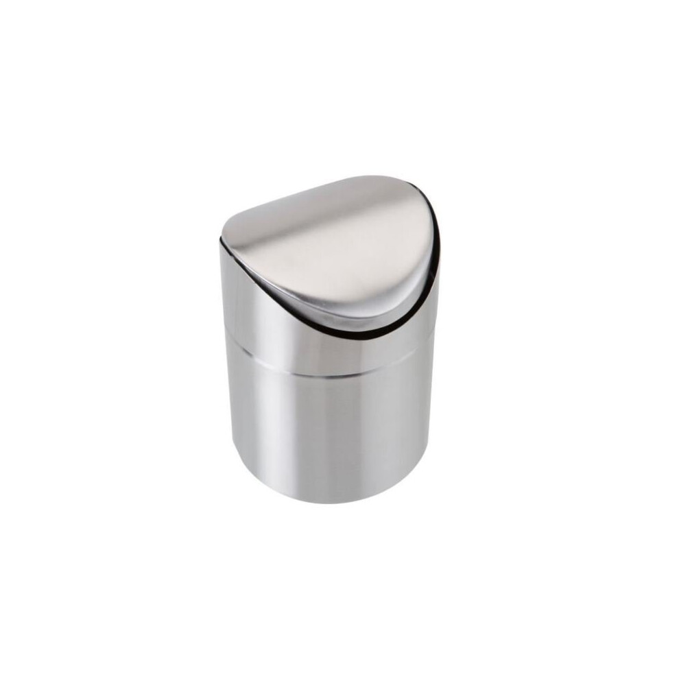 GEEZY 1.5L Table Top Mini Waste Rubbish Bin Swing Lid Kitchen Bin, Stainless Steel