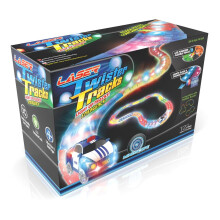 Mindscope LED Laser Twister Tracks 12 Feet of Light Up Flexible Track + 1 Light Up Police Emergency Car Each Individual Track Piece Contains Lights