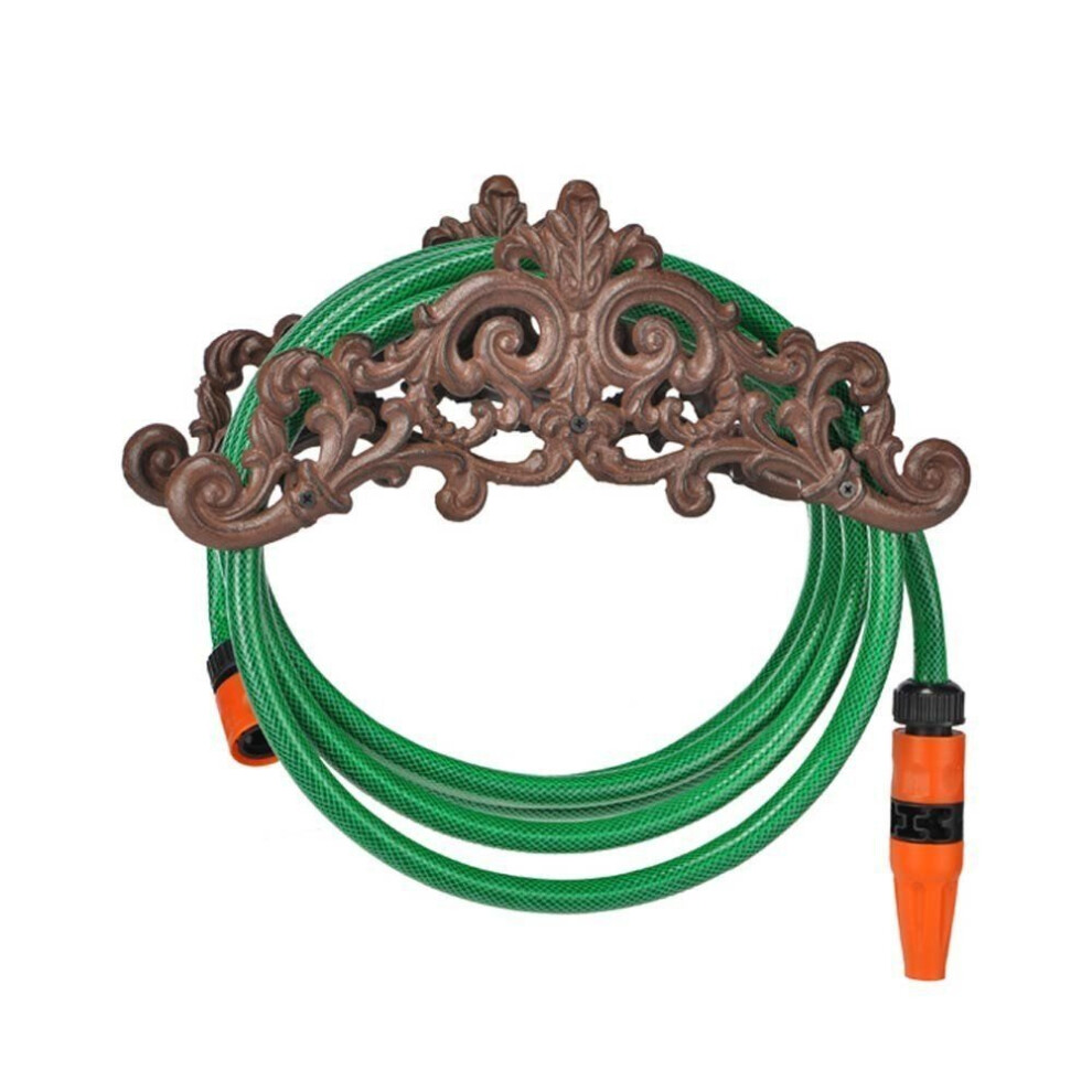 GEEZY Cast Iron Antique Design Wall Mounted Garden Hose Holder Stand Storage Ornament