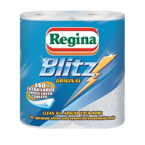 Regina 4 x Twin Packs Regina Blitz 3 Ply Kitchen Roll - 8 Kitchen Rolls Bundle