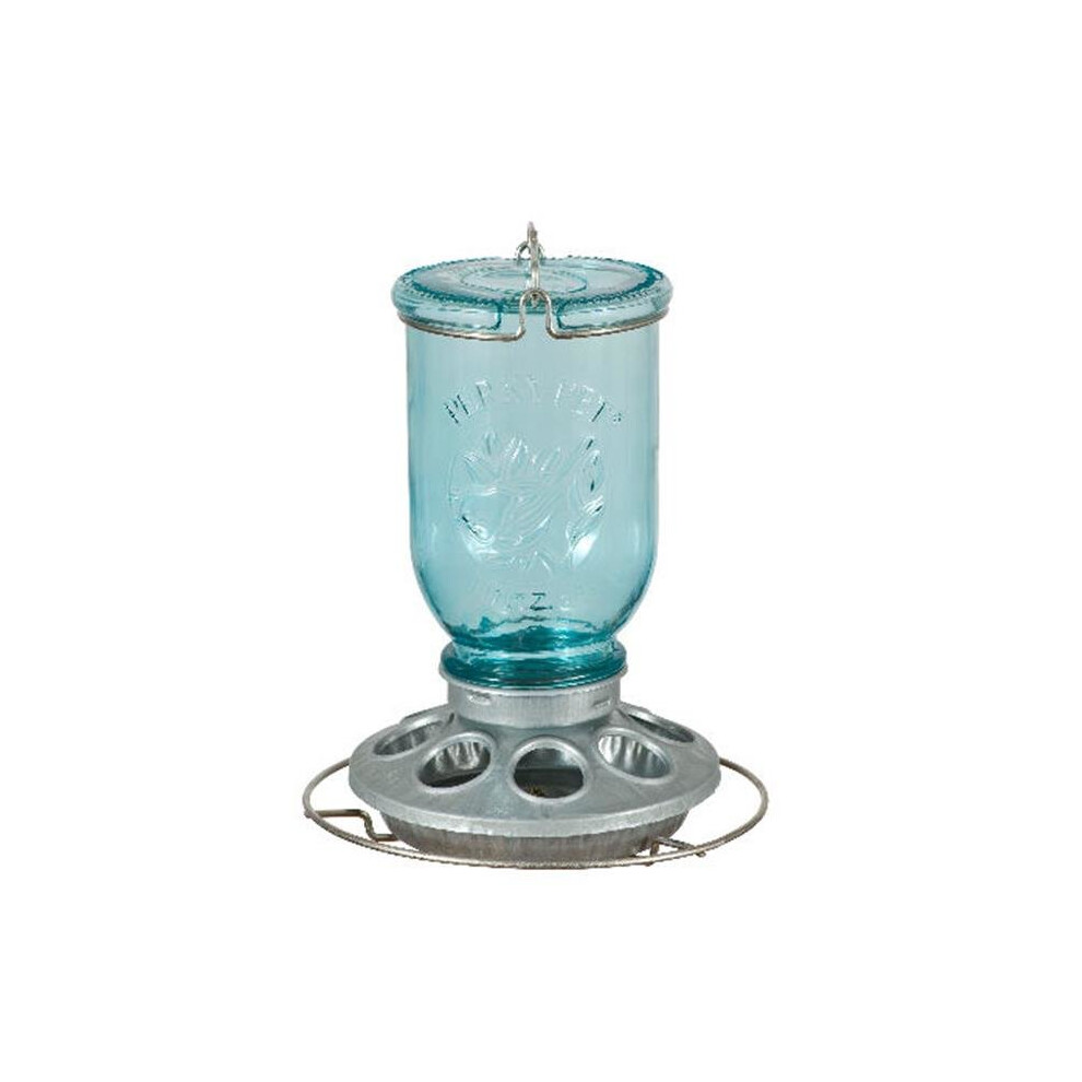 Perky Pet PP784 Antique Wide Blue Glass Seed Feeder