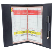 (Navy) Large Leather Golf Scorecard Holder 2314 - for UK, Ireland and European scorecards