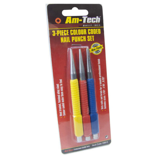 Nail Punch Set 3 Piece Colour Coded Tool Set (Amtech)