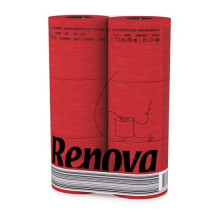Renova [6 Rolls Red] 3 Ply Soft Colour Toilet Loo Bathroom Tissue Paper Rolls