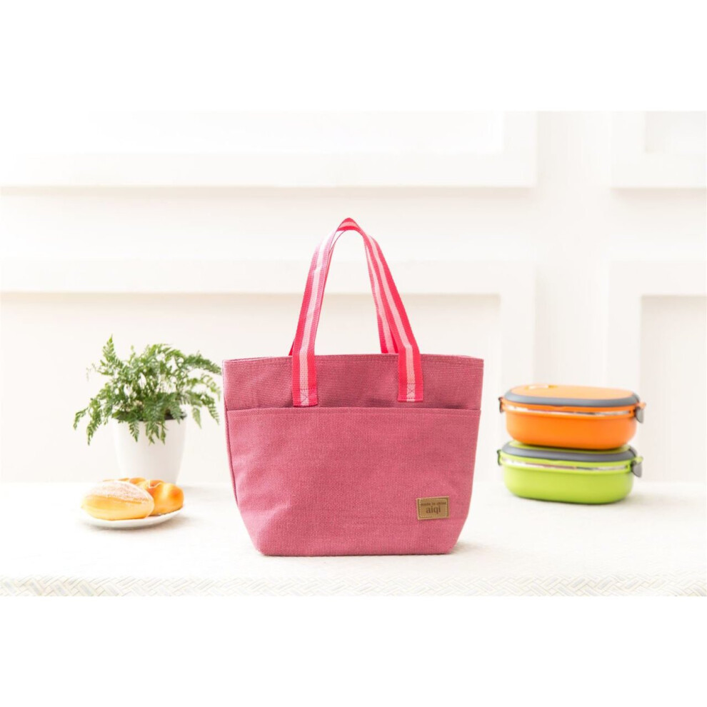 Vinsani Insulated Tote Canvas Thermal Lunch Bag - Pink