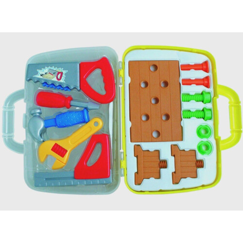 Toy Tool Carrycase Set Kids Hand Tools With Work Bench Play Nuts & Bolt 3 Years+ 2