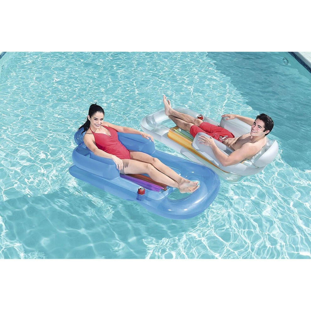 Bestway Inflatable Designer Fashion Swimming Pool Lounger Lilo Reclining Float