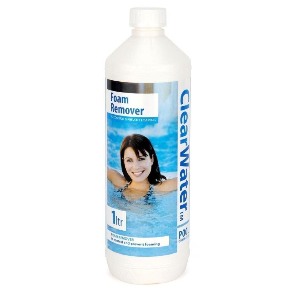 Clearwater 1L Foam Remover for Swimming Pool Lay Z Spa Hot Tub Treatment