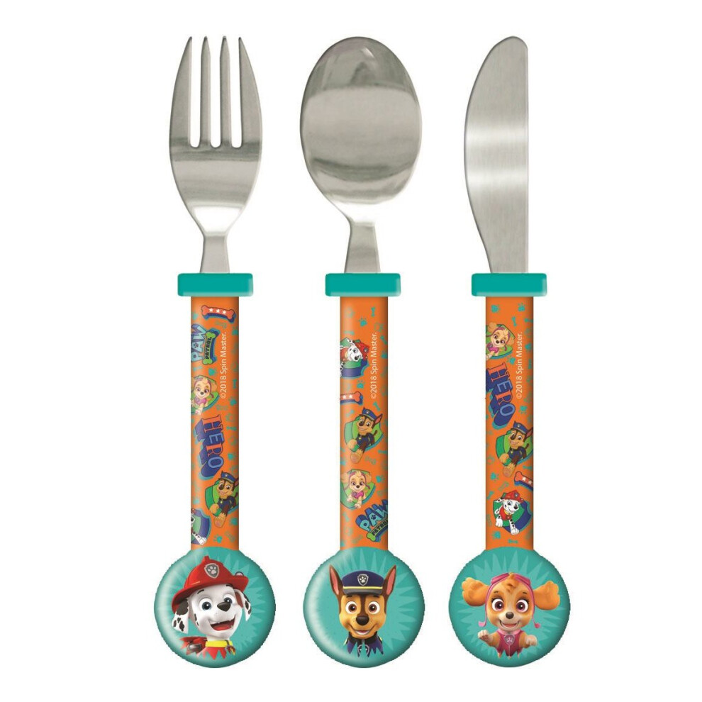 Paw Patrol Dynamic 3 Piece Round Cutlery Set For Kids