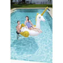 Bestway White Inflatable Giant Mega Supersized Unicorn Rider Float Pool - 7.2' x 6.4'