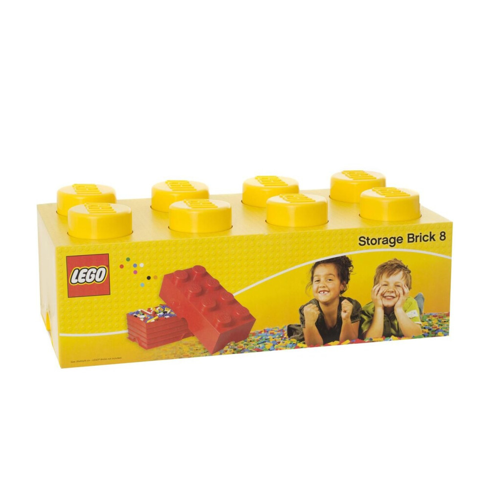 Lego Storage Brick With 8 Knobs Childrens Toy Box - Yellow