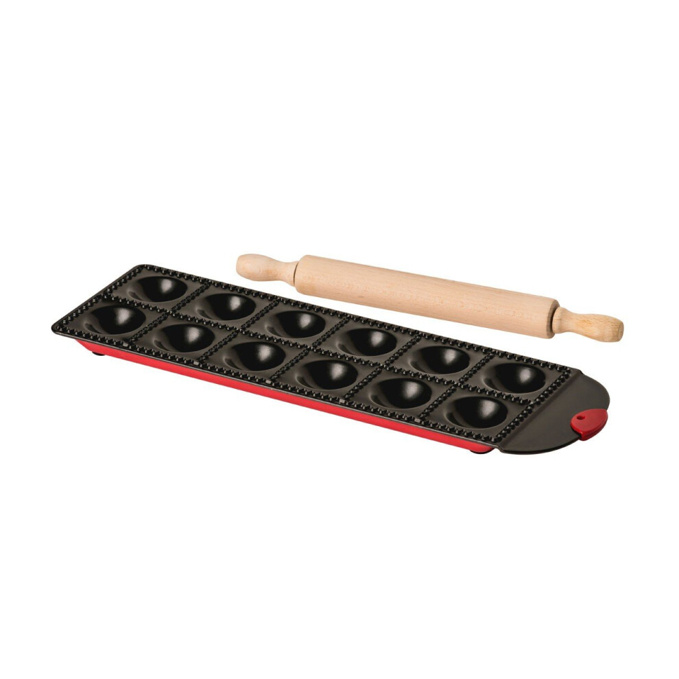 From Scratch Ravioli Tray With Wooden Rolling Pin