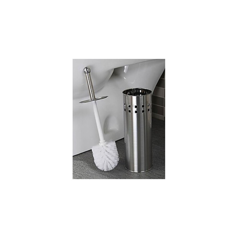 GEEZY Stainless Steel Free Standing Bathroom Toilet Brush & Holder Home Cleaning Set