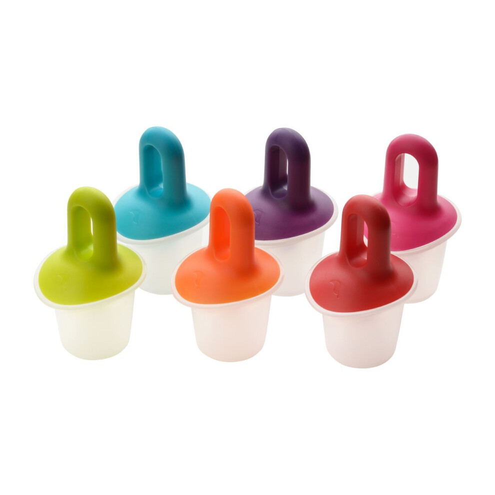 Premier Housewares Set Of 6 Ice Lolly Maker, Durable Plastic Lolly Makers For Home, Colorful Top Candy Maker For Refrigerator