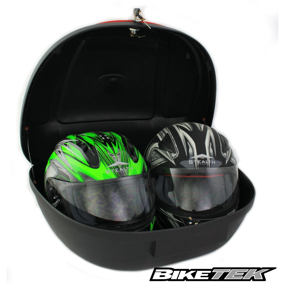 (52L Top Box) BikeTek Motorcycle Scooter Top Box Luggage Box