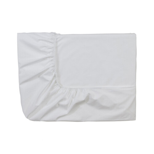 Essix Home Collection Fitted Sheet, Percale 80 Thread Count, white, 140 x 200 cm