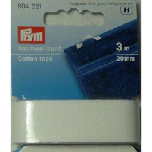 Prym 904621 3 m 20 mm Cotton Tape, White