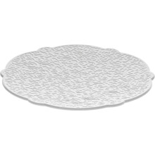 Alessi Dressed Porcelain Saucer for Tea Cup with Relief Decoration, White - Set of 4