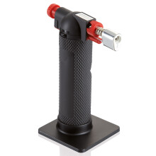 Chalumeau de cuisine - LEIFHEIT - ProLine 03084 - Allumage piézoélectrique - Gaz pour briquet - Noir et rouge