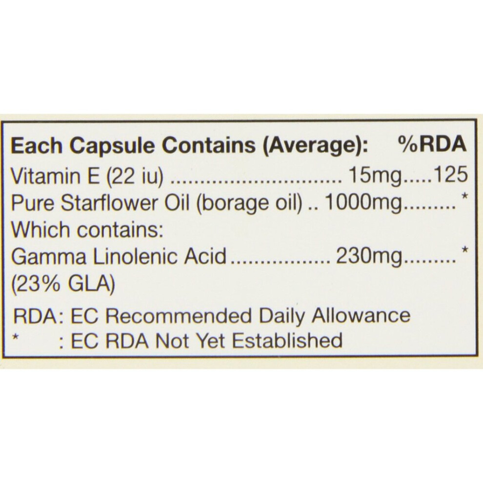 Health Aid Healthaid Oil, Starflower, 1000Mg (23% Gla), 60 Capsules