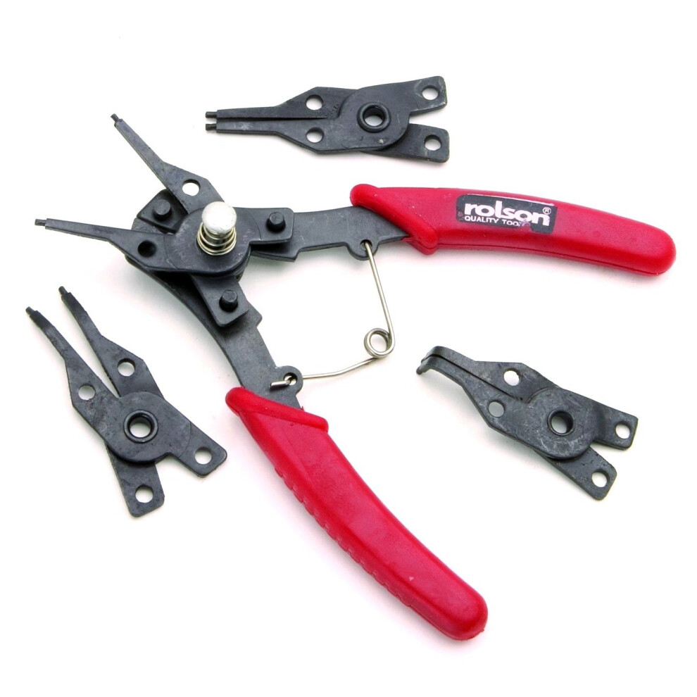 Rolson Four Head Circlip Pliers Set, Supplied with pair of spring loaded handles